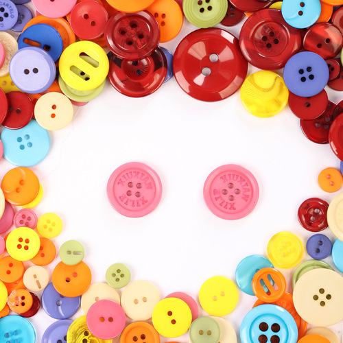 Cross-border hot sale DIY colorful handmade buttons Kindergarten creative paste painting children's resin round buttons