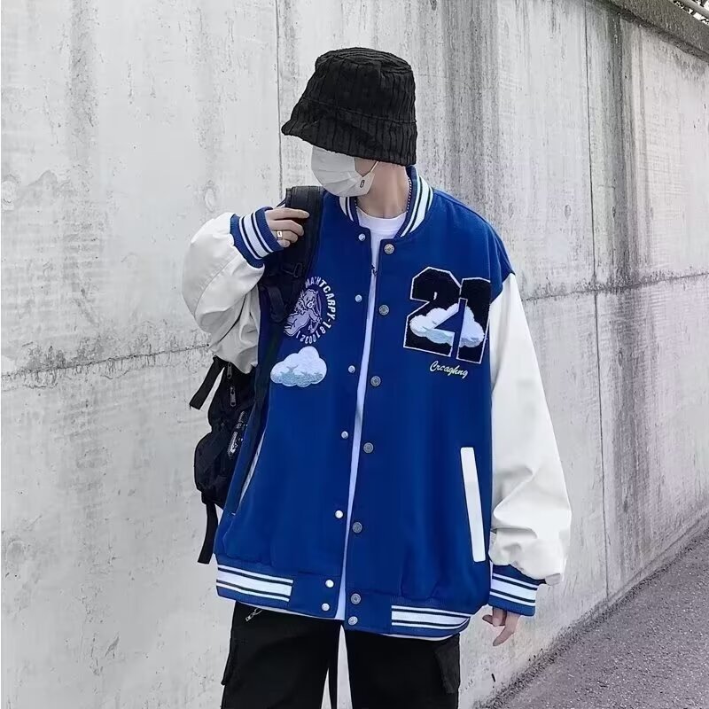 学生潮服男学院风棒球服外套春秋季飞行员夹克情侣装美式刺绣复古