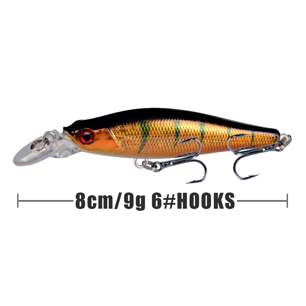 Sinking Minnow Fishing Lures 80mm 9g Hard Plastic Baits Fresh Water Bass Swimbait Tackle Gear