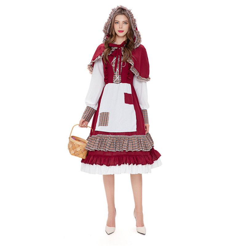 Halloween Castle Queen Little Red Riding Hood Performance Uniform French Manor Maid Costume