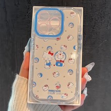 可爱kt猫哆啦A梦苹果17promax手机壳iPhone16全包15羽纱奶油14/13