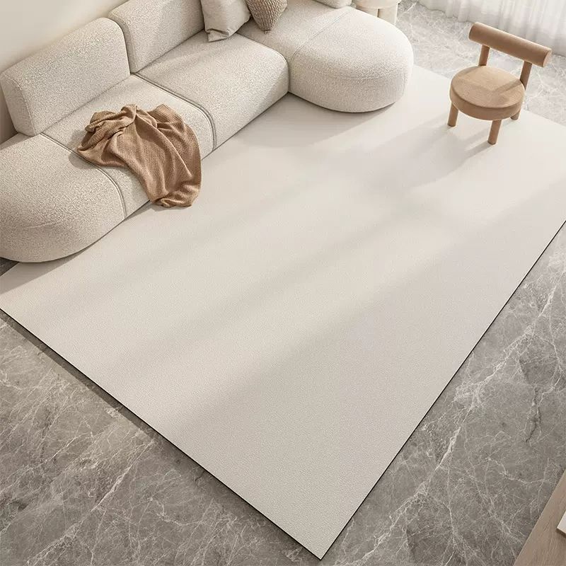 Modern Simple Solid Color Leather Floor Mat Wipe-Free Oil-Proof Waterproof Dirt-Resistant Non-Slip Living Room Carpet Tianjin Carpet