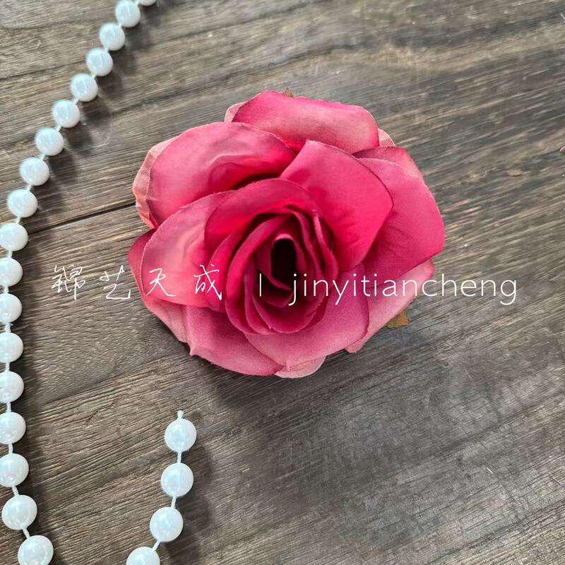 仿真花安娜玫瑰花头 花墙装饰婚礼布置 花环头饰diy假花材料批发|undefined
