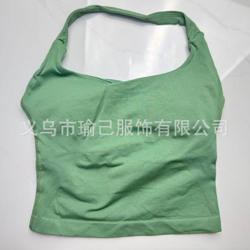 Camiseta deportiva sin costuras de estilo europeo y americano DFYNE, color liso, espalda descubierta, con cuello redondo, moldeadora, que evita que se vea la piel, para mujer
