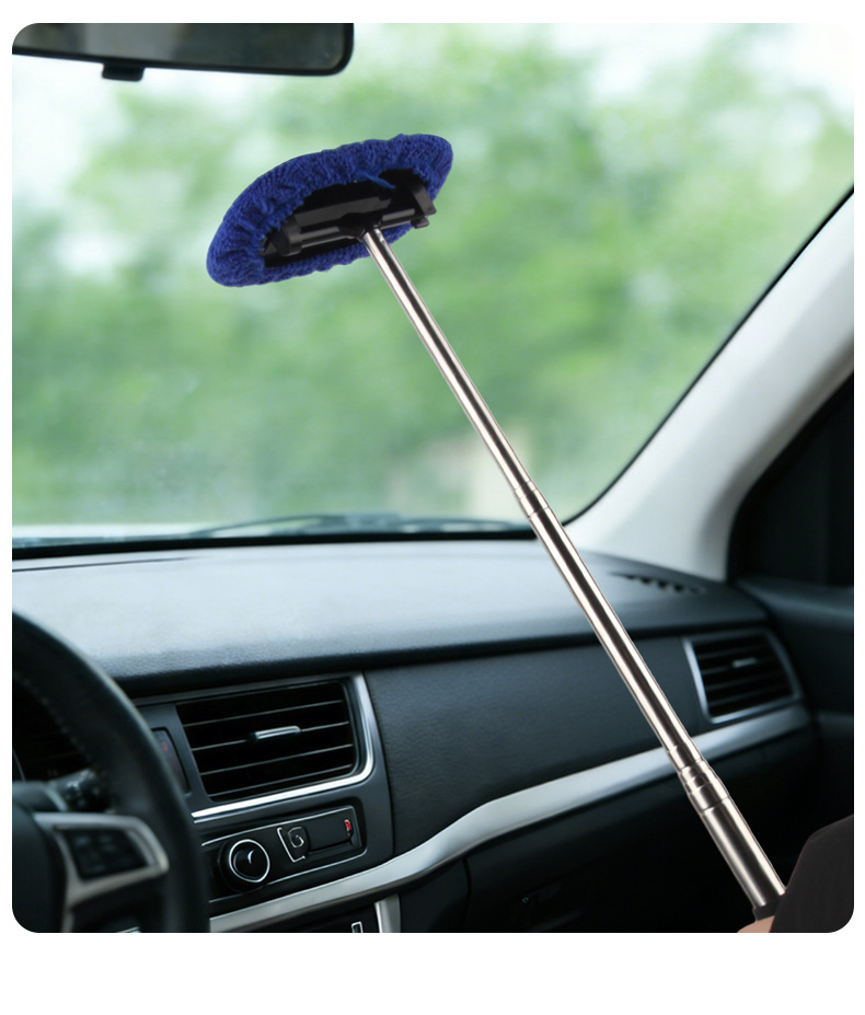 Car Rearview Mirror Wiper Stainless Steel Retractable Window Glass Wiper Defogging Cleaning Manual Water Scraper