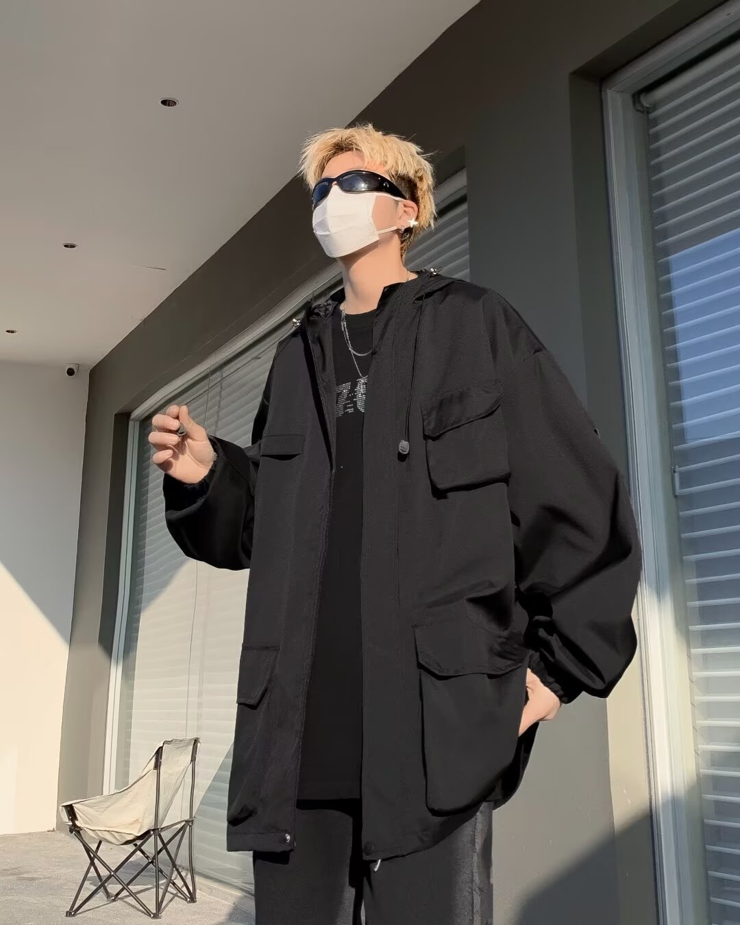 Herrjacka för hösten workwear stil med många fickor casual_voghion.com