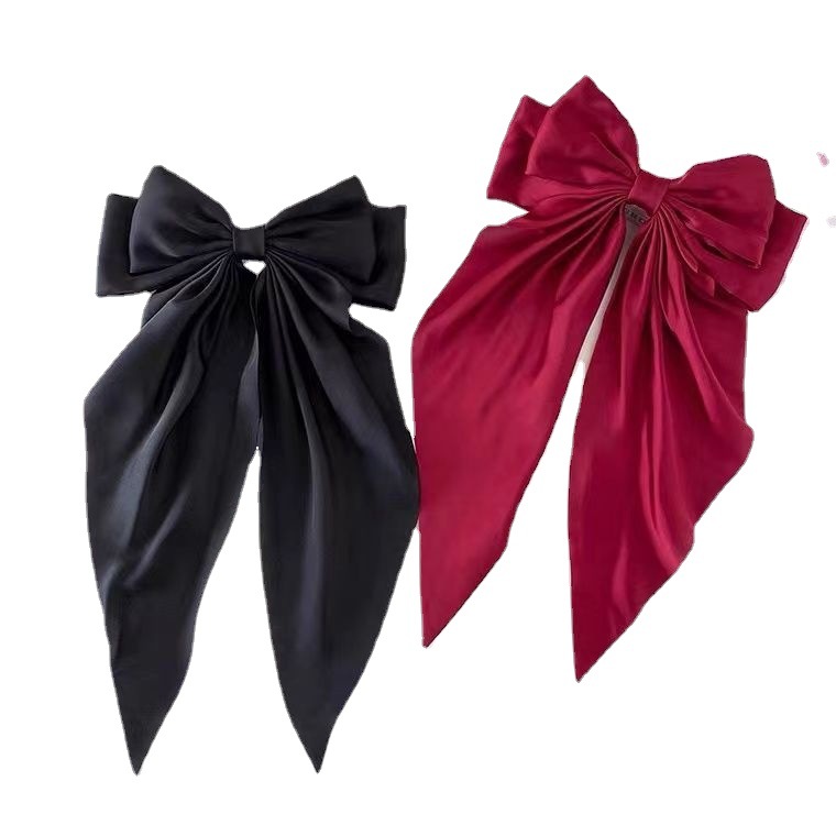Estrella con el mismo estilo de cinta retro grande con lazo horquilla en la parte posterior de la cabeza horquilla de temperamento súper hada pinza de resorte accesorios para el cabello