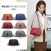 2025韩版荔枝纹仿皮手提小包包2023新款纯色简约休闲单肩斜挎妈妈