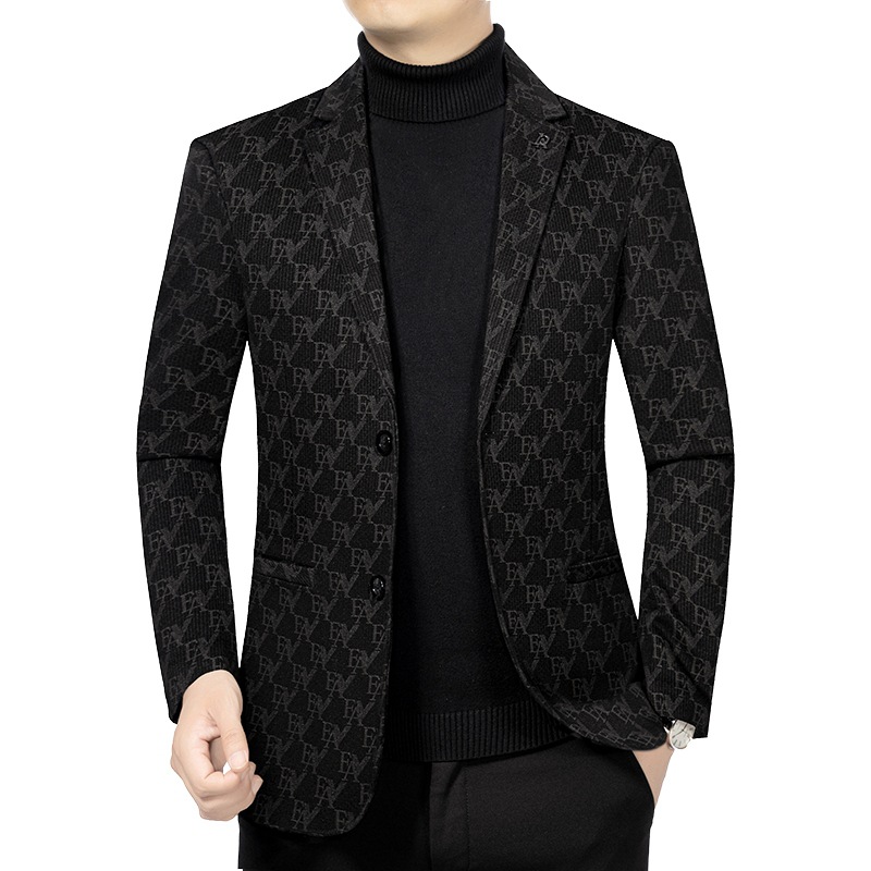 Herrenbekleidung 2024 Frühling und Herbst Neue Herrenanzugjacke mittleren Alters Papas Anzug High-End-Business-Casual-Anzug Herrenoberteile_voghion.com