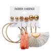 Earrings, jewelry, set, European style, suitable for import, boho style, 6 pair