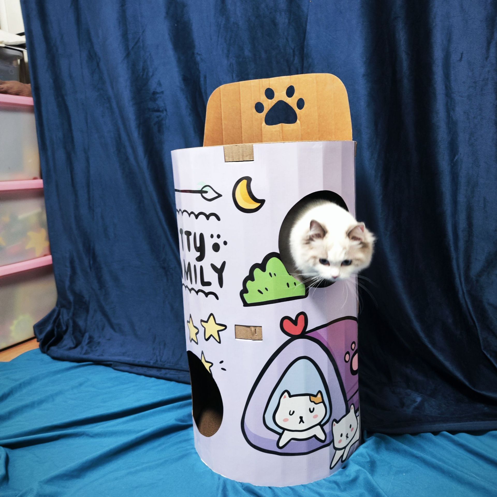 Wholesale cuatro estaciones generales gato gato gato agarrar tablero de té de leche barril de papel corrugado doble capa gato villa garra de molienda no desgaste