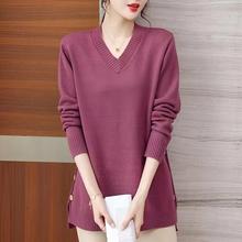 中年妈妈冬秋鸡心领加大女中长款宽松遮肚加肥针织衫针织打底毛衣
