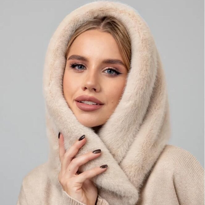 Cross-Border Plush Hat for Women, Thickeneded Winter, Cute, Warm, Anti-Freeze, Ear Muffs, Ear Bags, Neck Protectors, Versatile Earmuffs