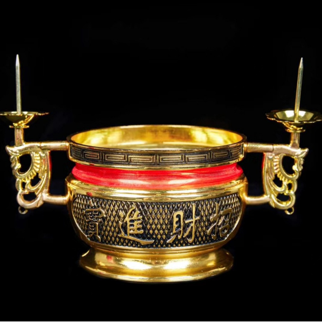 批发4.5寸～5寸蜡烛台两用纯铜香炉带烛台香插线香竹签香复古薰