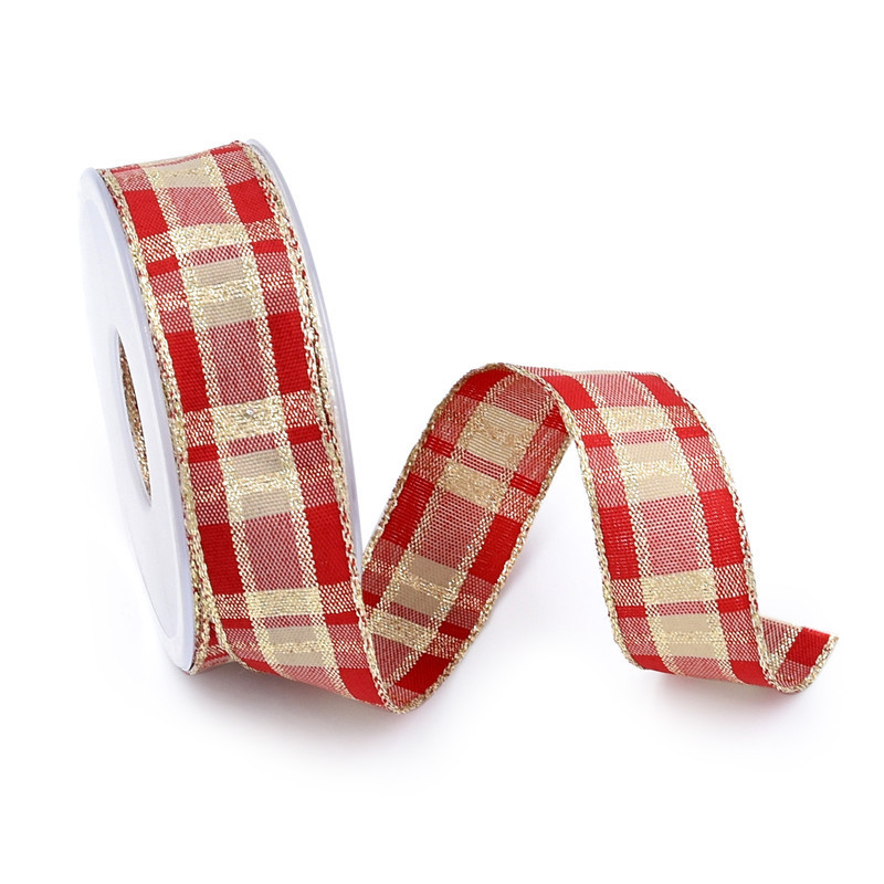Transfronterizo nuevo oro cebolla cuadrada cinta de regalo de Navidad decoración tejida cinta jacquard borde de alambre 2 yardas