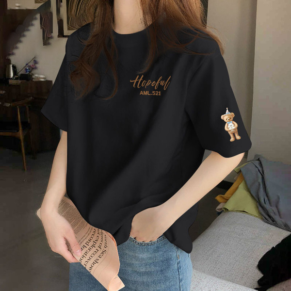 Apricot cotton summer design fashionable short sleeve T-shirt