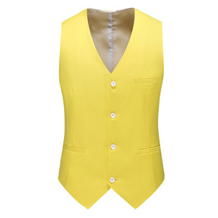 19 color vest 2024 men's hollow slim fashion plus size suit vest green foreign trade cross-border vest business