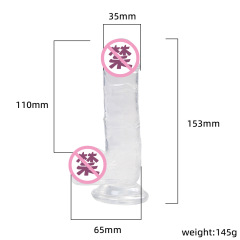 Female crystal artificial dildo with egg, transparent dildo, adult female masturbation stick, cross-border hot sale in foreign trade