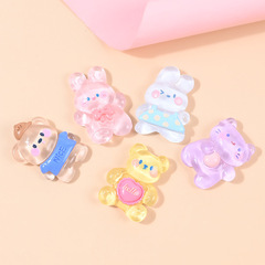 DIY resin cartoon transparent small animals, cream glue mobile phone case accessories, stationery box storage box material patch