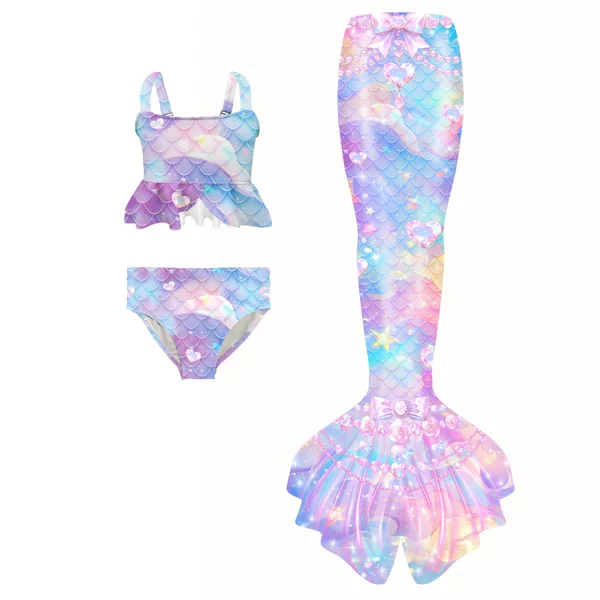 Mermaid Children's Swimsuit Girl's Fishtail Princess Performance Suit New Cross-border Hot Spring Split Bikini Swimsuit