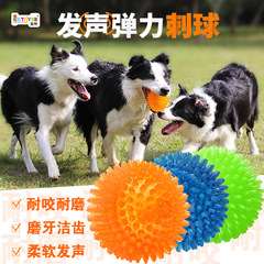 Ideal Pet Toys TPR Sound Emitting Hairy Spiky Ball Grinding Elastic Floating Puppy Oral Care Interactive Dog Toy Durable Chew