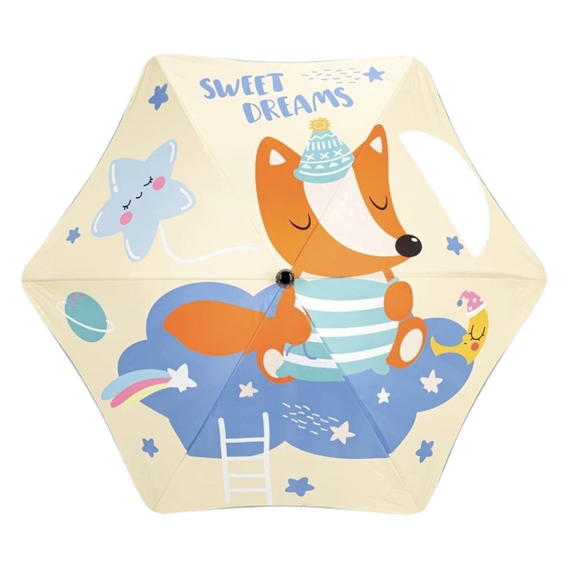 Безопасный закругленные детские зонтики Девочки начальной школы мальчик ходят в школу