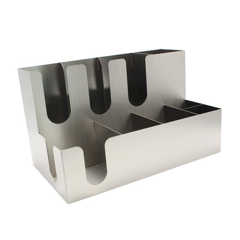Tienda de té de leche, estante de tazas de acero inoxidable, estante de almacenamiento de tazas, toallas comerciales multifuncionales, estante de almacenamiento de paja de café, bar