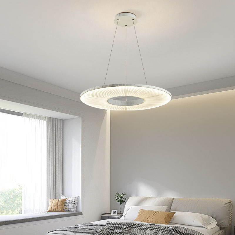 Gran vista jardín lámpara de sala de estar moderna lámpara simple comedor dormitorio estudio decoración de iluminación de tela creativa lámpara de tela 194L