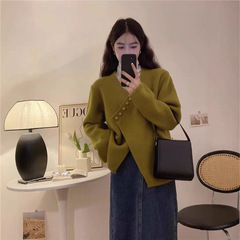 Xiaoxiangfeng ニットカーディガン女性の秋冬 2025 新しい大きいサイズ怠惰なスタイル長袖不規則なセータージャケットトップ