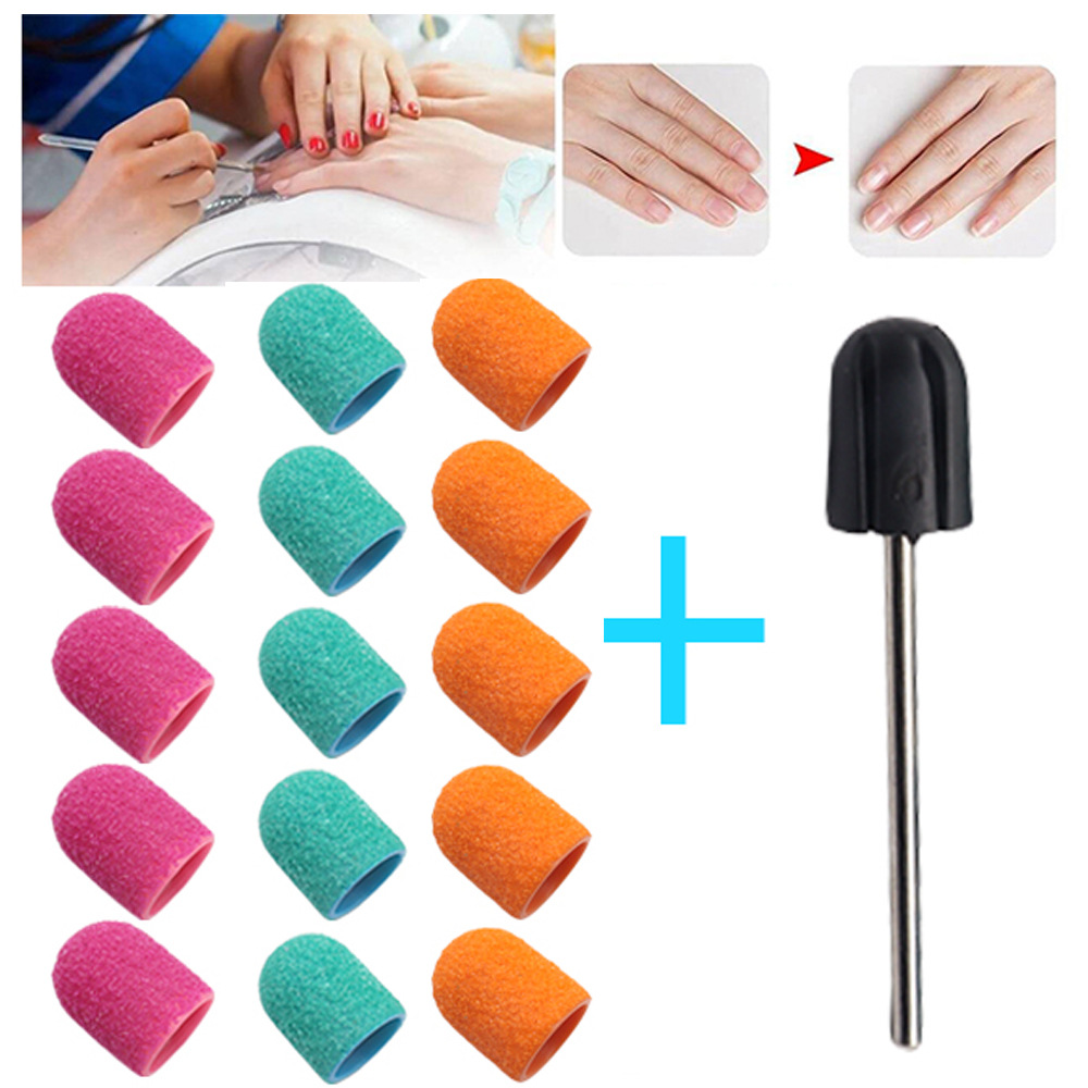 Easynail 10mm Plastic-Based Sanding Cap Nail Polishing Head, Sharp, 2.35mm Shank Diameter Tool, for Removing Calluses