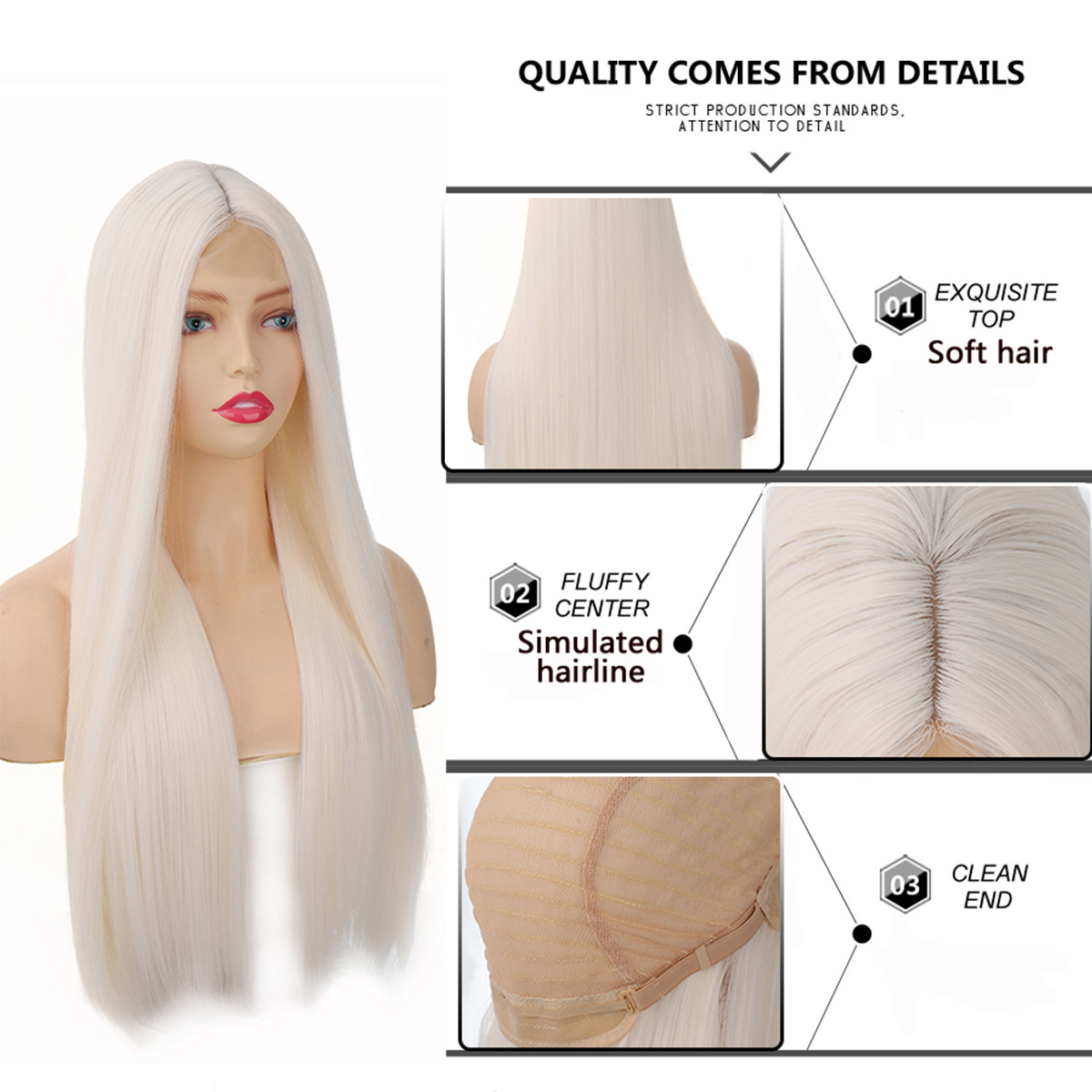 parrucche moda donna pizzo frontale capelli lunghi lisci 70cm280g seta ad alta temperatura fibra chimica morbida traspirante_voghion.com