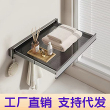 隐形折叠晾晒网阳台卫生间多功能伸缩置物架免打孔安装折叠晾衣架