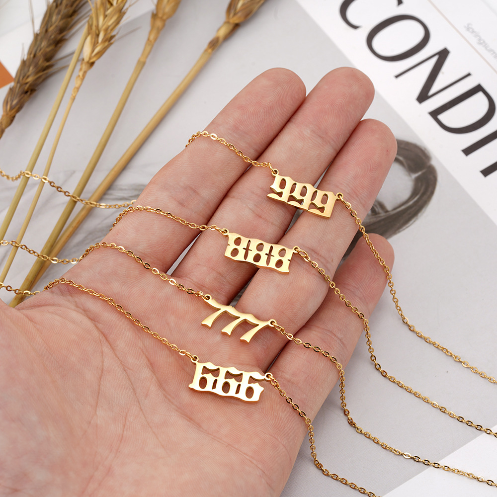 Simple Style Number Stainless Steel Plating Necklace 1 Piece