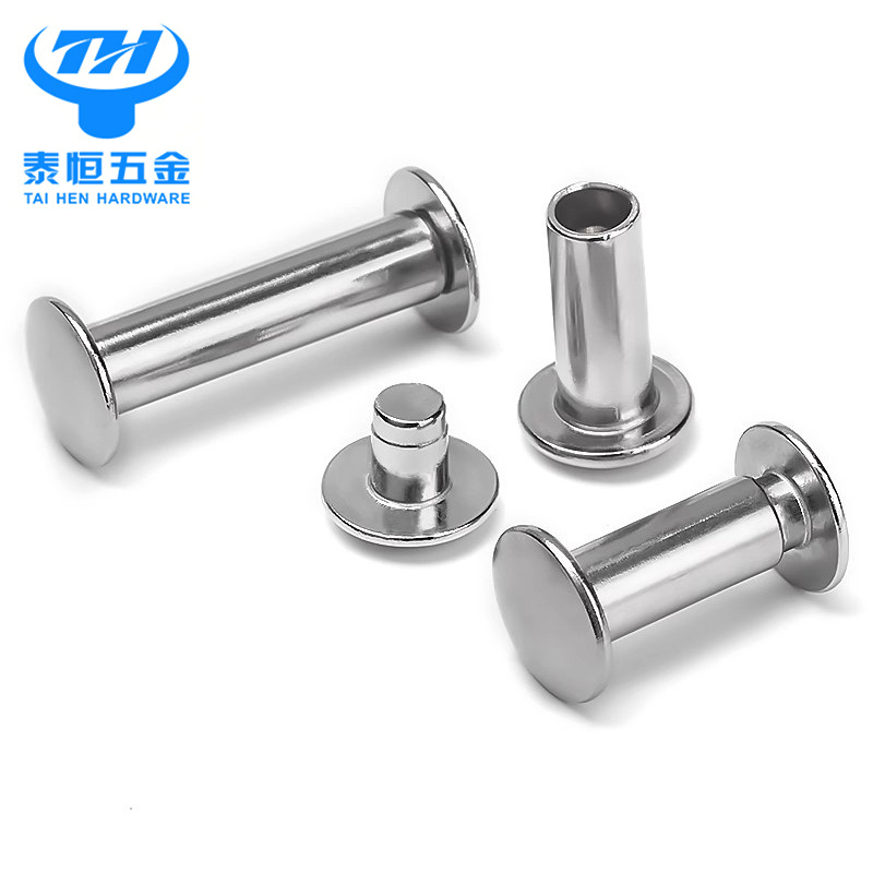 对敲子母钉圆头半空心铆钉直径5mm杆径M3水杯盖双面304不锈钢柳钉