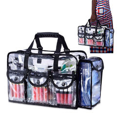 Transparent PVC Waterproof Large Capacity Travel Gear Bag for Makeup, Toiletries, Swimming, Beach Use, Single-Shoulder Handbag