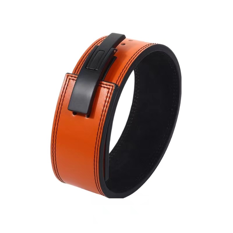 Cinturón de Fitness de piel de vaca para levantamiento de pesas, sentadillas, peso muerto, protección de cintura, equipo de protección deportivo, levantamiento profesional con hebilla rápida