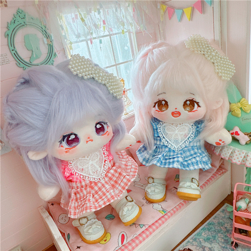 棉花娃娃20cm厘米娃衣服明星公仔正常体胖胖体裸娃花墙心愿背带裙