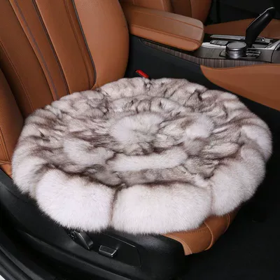 sheepskin three-piece single piece — Seat cushion, seat cover - this-white-round-version-cushion