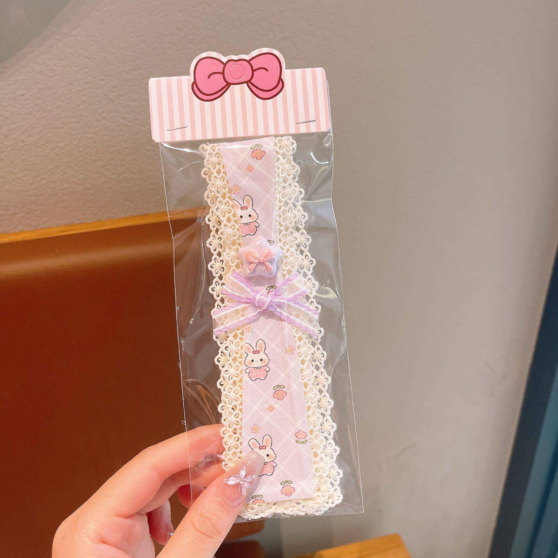 1# 紫色のレース付きロングヘアピン、長さ約17cm