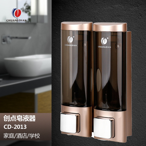 5YA1 wholesale wall-mounted soap dispenser manual soap box bathroom shampoo shower room hand sanitizer bottle dispenser