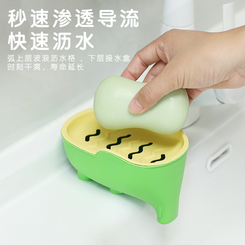 New elephant soap dish no-drill home portable anti-slip with lid soap dish countertop organizer soap dish