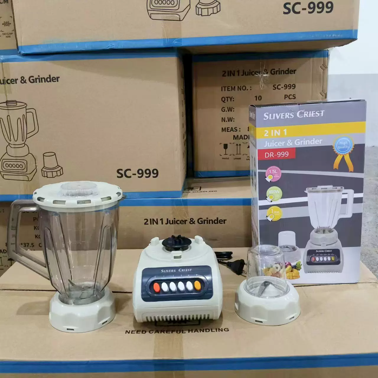外贸出口7015motor 家用双杯破壁机 Blender研磨搅拌机料理机英文