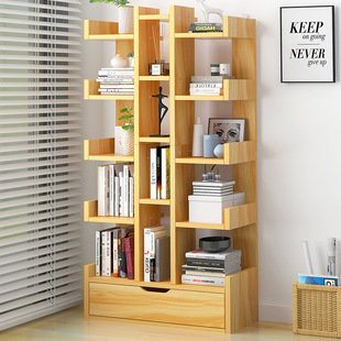Bookshelf Multi-Layer Space-Saving Storage Cabinet Home Bedroom Simple Floor-Standing Storage Rack Student Study Bookcase Storage Rack