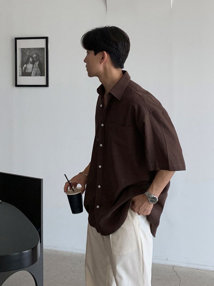 Thin summer trend fashionable colored Japanese retro shirt