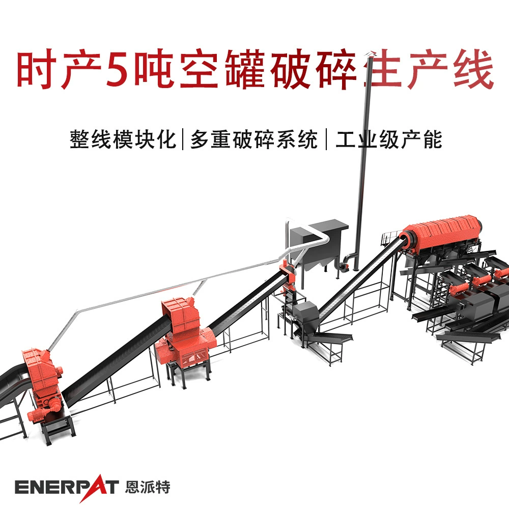 Автоматизированная система управления производственной линией по дроблению пустых жестяных банок производительностью 5 тонн в час, оборудование для измельчения металлических банок