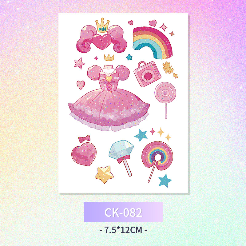 Glitter mariposa cara pegatinas tatuaje pegatinas hadas lavable impermeable de larga duración lindo unicornio ciervo Luna Estrella Planeta