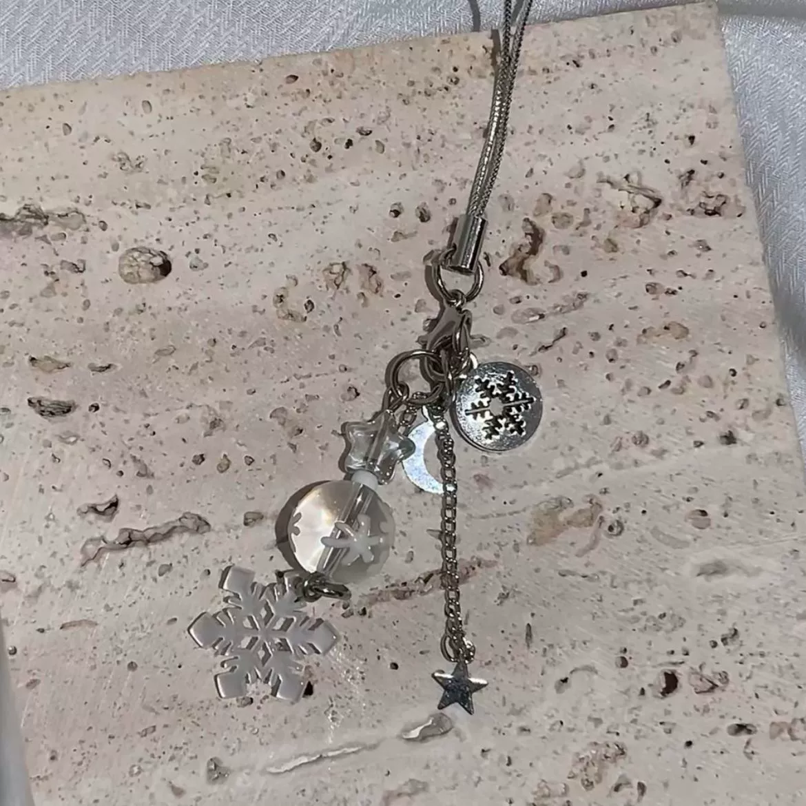 Брендовый мобильный телефон, милый цепочек pendent handmade, DIY, со снежинками