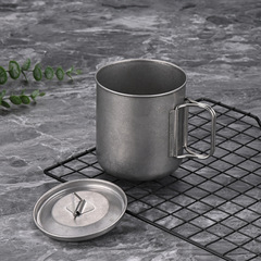 Hiking cup water bottle camping 304 stainless steel mouth cup retro mug cup outdoor foldable sports cup portable