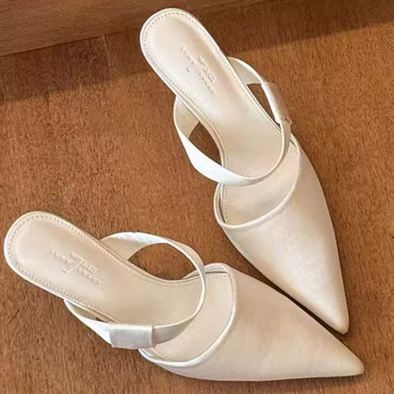 2025 весна новая pointed toe slim heels high heels выглядят стройно французская мода sexy красота женские туфли