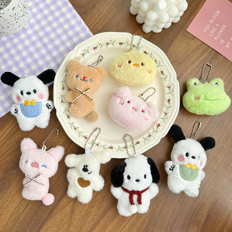 Colgante de dibujos animados cabeza inclinada oso de peluche colgante adorable oso muñeca bolso colgante accesorios colgante llave